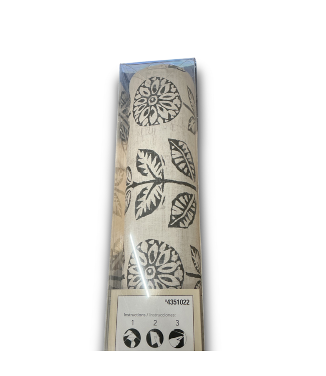 54777 Black Vinyl Floral Self- Adhesive Peel And Stick Wallpaper