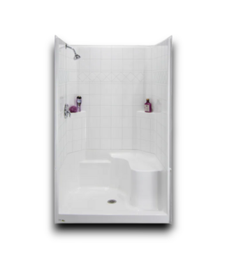 Bud's Warehouse 54788 Blaine One Piece Shower Kit Center Drain With Integrated Seat