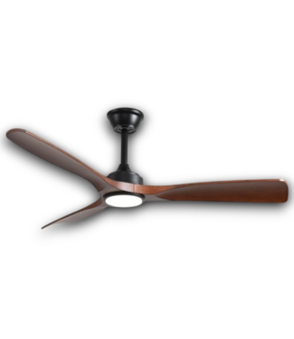 54829 3 Blade Walnut Ceiling Fan With Light And Remote Control 52"