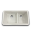 Bud's Warehouse 54831 Ikon Farmhouse Apron Front Granite Double Offset Bowl Kitchen Sink