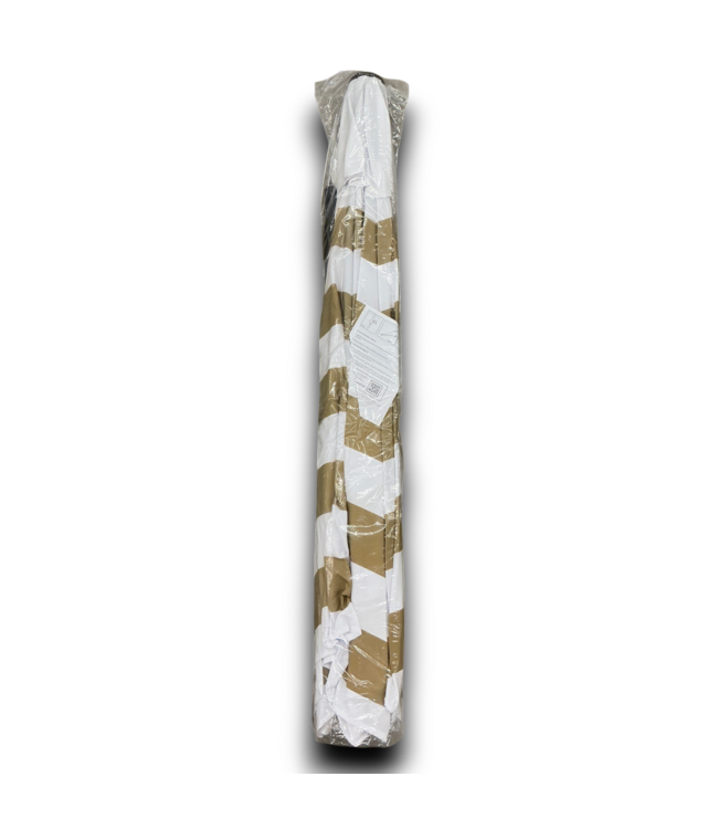 54836 Round 8-rib Steel Market Patio Umbrella Beige And White Stripe 9'