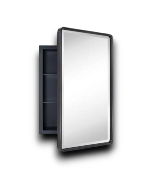 Bud's Warehouse 54849 16 X 24 Blk Mirror Recessed Medicine Cabinet