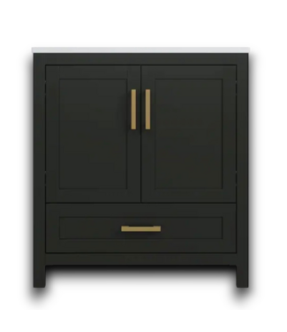 Bud's Warehouse 54851 Eclipse 30" Black Ready To Assemble Bathroom Vanity With Acrylic Top