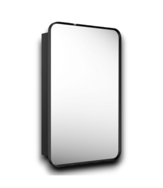 Bud's Warehouse 54868 Verdera Surface/recessed Mount Matte Black Mirrored Medicine Cabinet