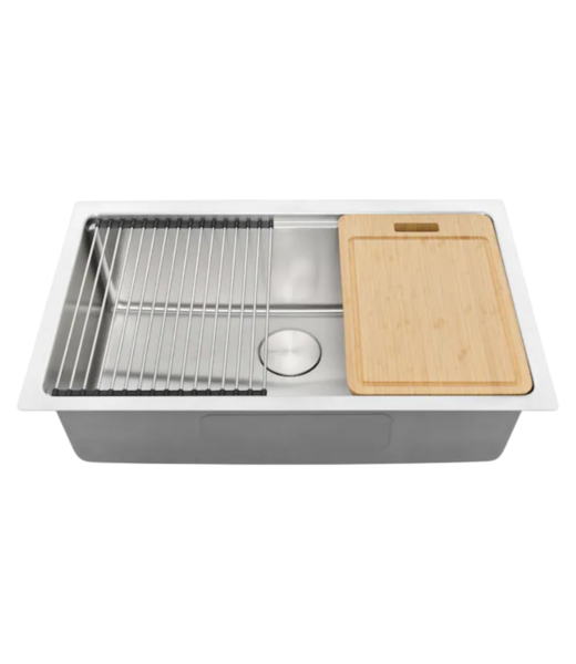 Bud's Warehouse 54898 Renaro Undermount Stainless Steel Workstation Kitchen Sink