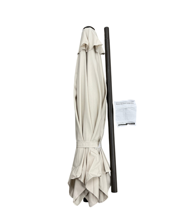 Bud's Warehouse 54899 Aluminum Beige Crank Market Patio Umbrella 9'