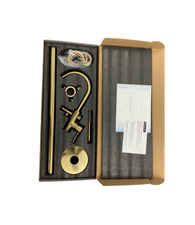 54901 Single Handle Freestanding Brushed Gold With Hand Shower
