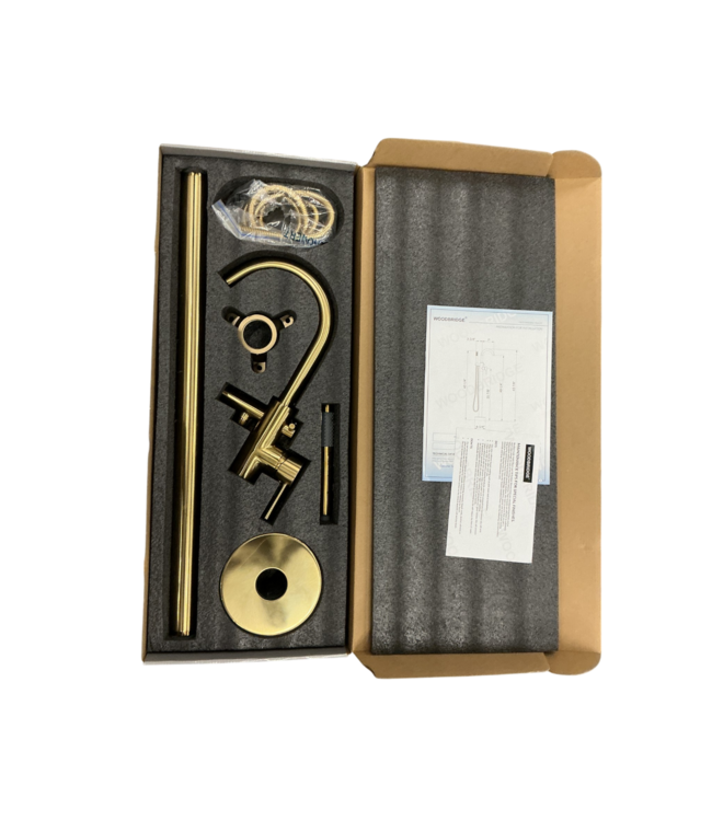 Bud's Warehouse 54901 Single Handle Freestanding Brushed Gold With Hand Shower
