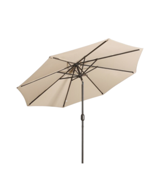Bud's Warehouse 54899 Aluminum Beige Crank Market Patio Umbrella 9'