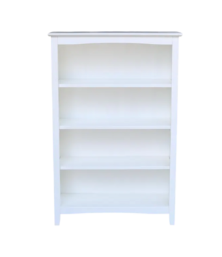 Bud's Warehouse 54884 White Wood Bookcase Painted 32"w