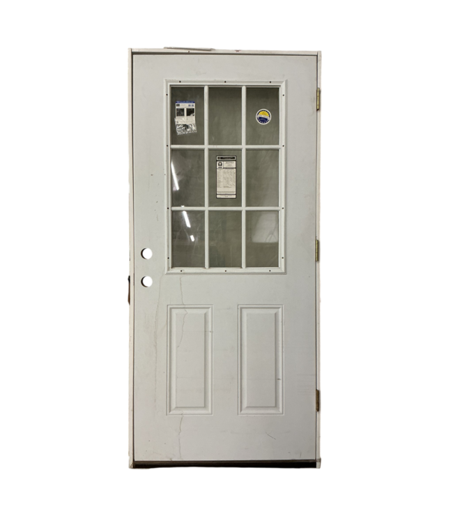 Bud's Warehouse 54878 Steel 9 Lite Prehung Exterior Door Left Hand 36 X 80