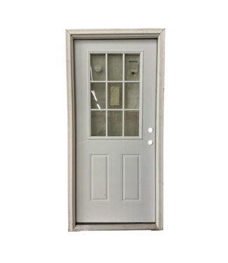 Bud's Warehouse 54878 Steel 9 Lite Prehung Exterior Door Left Hand 36 X 80