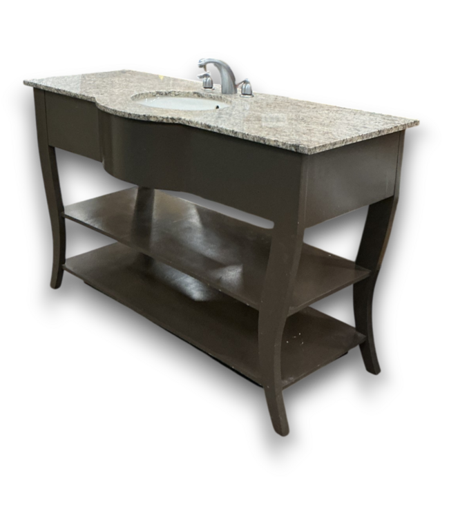 54911 Granite Top Bathroom Vanity 58"w