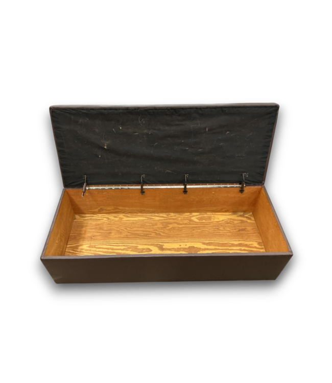 Bud's Warehouse 54925 Brown Faux Leather Storage Ottoman Bench