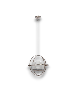 Bud's Warehouse 54927 Alturas 3-light Brushed Nickel Etched Glass Steel Chandelier