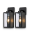 Bud's Warehouse 54928 Matte Black Hardwired Outdoor Wall Light 2-pk