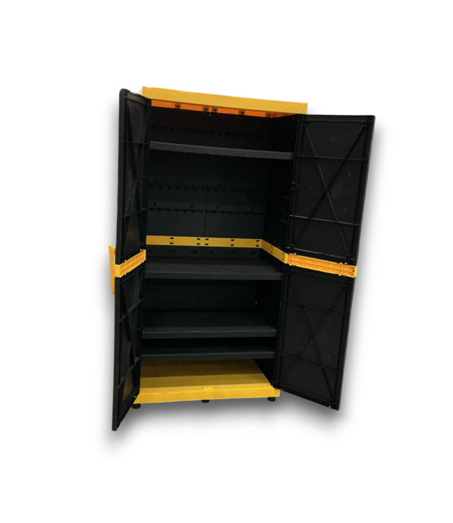 Bud's Warehouse 54923 Black & Yellow Plastic Garage Cabinet