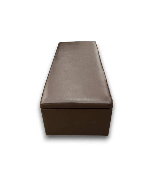 Bud's Warehouse 54925 Brown Faux Leather Storage Ottoman Bench