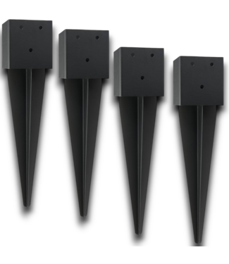 Bud's Warehouse 54954 Black Fence Post Anchor Ground Spike 4-pk