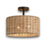 Bud's Warehouse 54972 14” Black Light With Rattan Shade - Ceiling