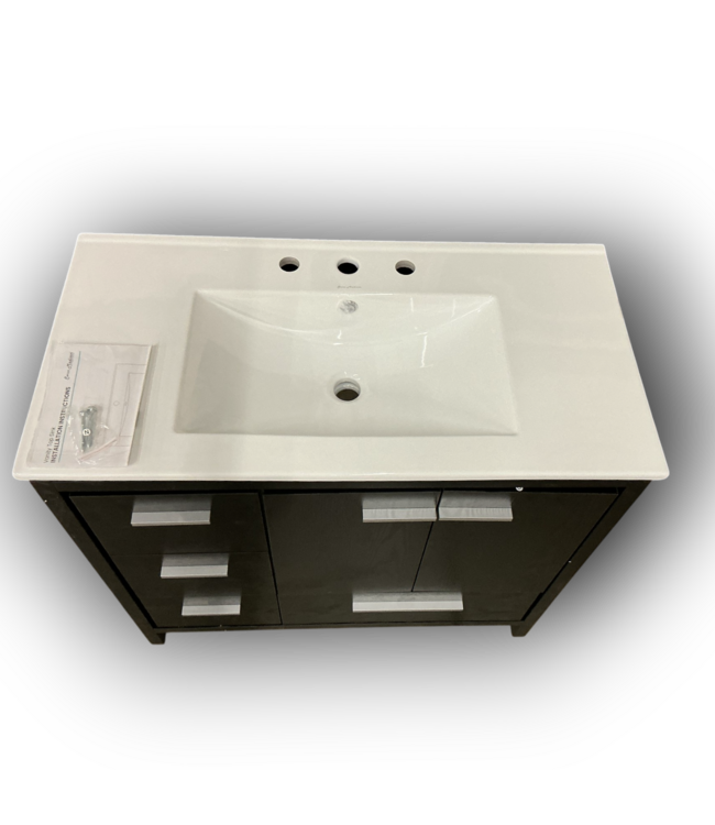 Bud's Warehouse 54986 Virage 36" Black Oak Freestanding Bathroom Vanity With Top