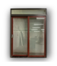 54991 Brick Red And Black Aluminum Wood Frame Sliding Patio Door With Transom
