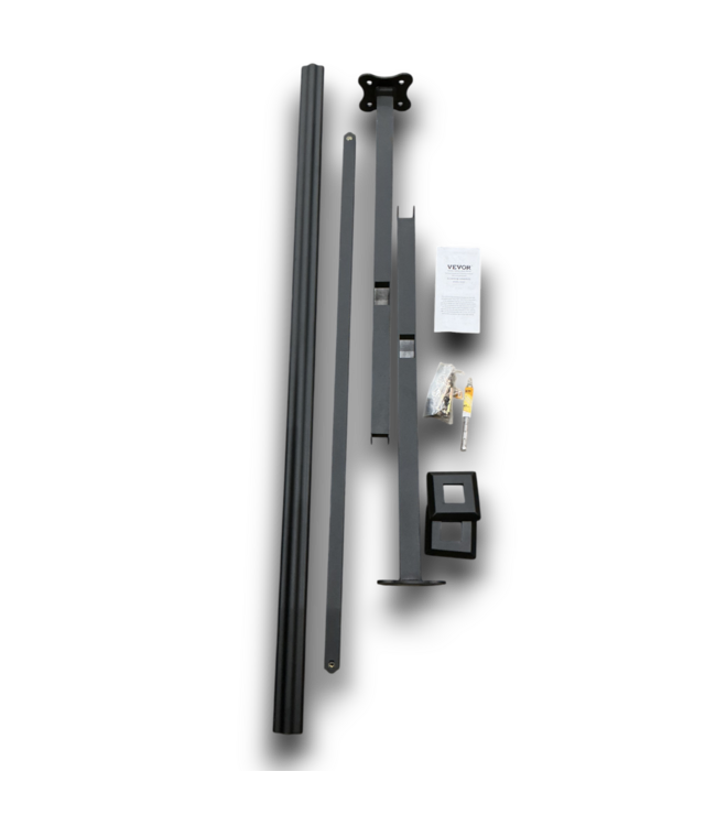Bud's Warehouse 55025 Outdoor Black Adjustable Aluminum Handrail Fits 4 - 5 Steps
