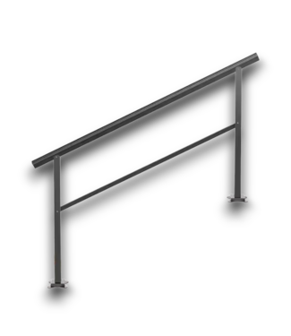 Bud's Warehouse 55025 Outdoor Black Adjustable Aluminum Handrail Fits 4 - 5 Steps