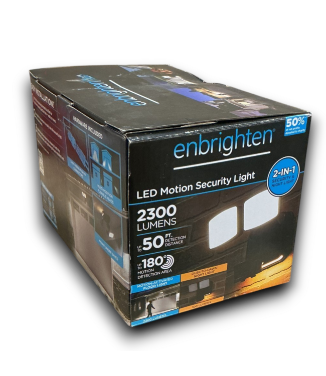 Bud's Warehouse 55026 180 Degree 140-wattage Equivalent Hardwired Led Black  2- Head Activated Flood Light