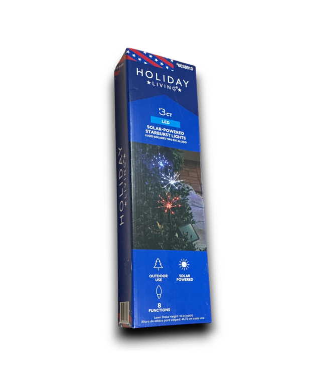 Bud's Warehouse 55030 3 Ct Solar Powered Starburst Lights Led