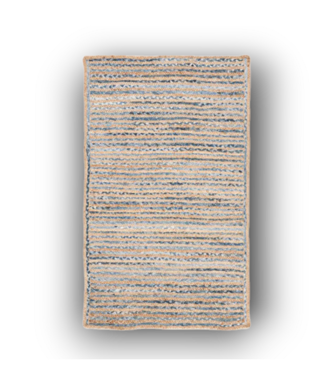 Bud's Warehouse 55047 5 X 3 Cape Cod Natural Blue Throw Rug