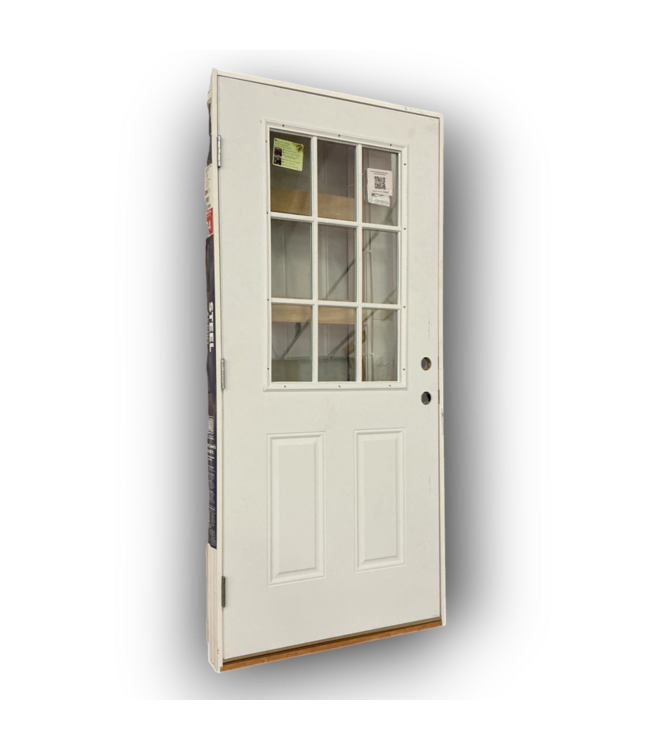 Bud's Warehouse 55054 36 X 80 White Half Lite Grid Exterior Door