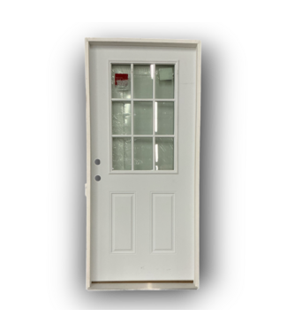 Bud's Warehouse 55054 36 X 80 White Half Lite Grid Exterior Door