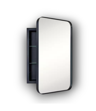 Bud's Warehouse 55059 Black Medicine Cabinet 16"w