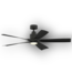 Bud's Warehouse 55066 Black Blade Outdoor Ceiling Fan W/led Light
