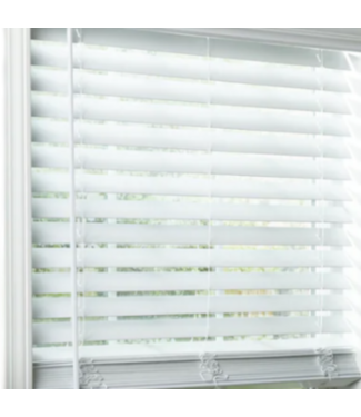 Bud's Warehouse 55097 45.5” X 48” White Cordless Wood Blinds