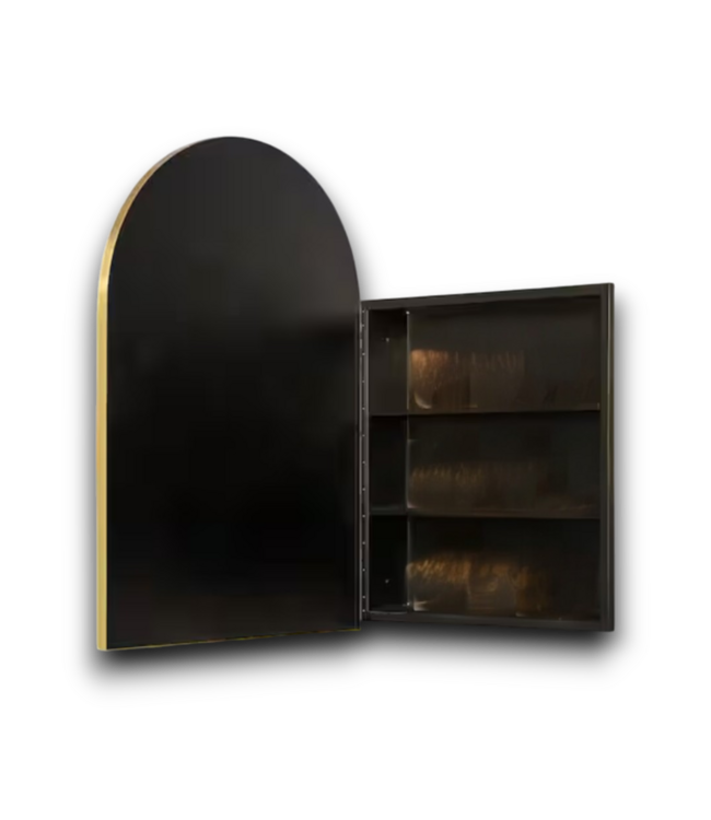 55087 Arched Top Gold Medicine Cabinet 24" X 36"