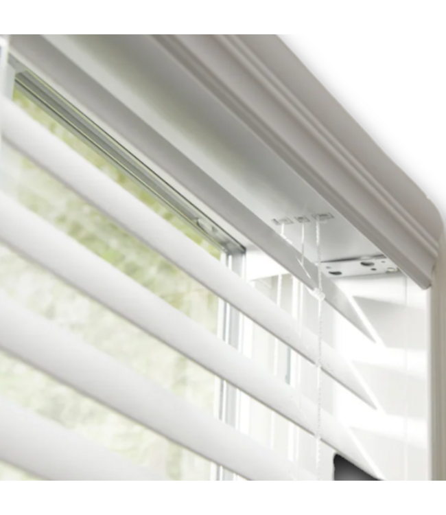 55090 72” X 64” 2” White Wood Cordless Blinds