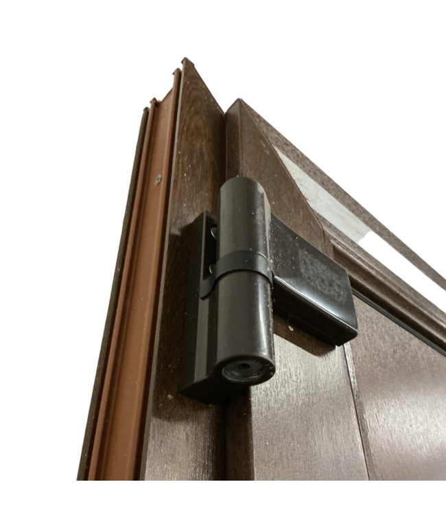 Bud's Warehouse 55104 4 Lite Exterior Steel Door Walnut Right Hand Inswing 32 X 80
