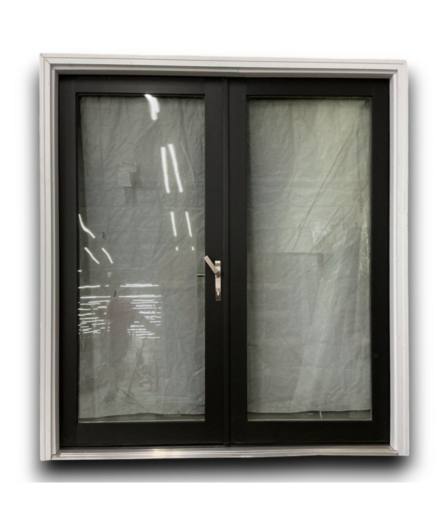 55108 Full Lite Black Prehung French Exterior Door 71.25"w