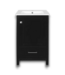 Bud's Warehouse 55111 Ready To Assemble Black Bathroom Vanity With Ceramic Sink 20"