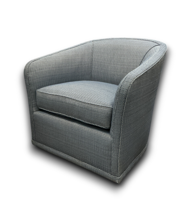 Bud's Warehouse 55116 Rendezvous Blue And Beige Swivel Chair Set Of 2