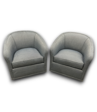 Bud's Warehouse 55116 Rendezvous Blue And Beige Swivel Chair Set Of 2