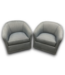 Bud's Warehouse 55116 Rendezvous Blue And Beige Swivel Chair Set Of 2