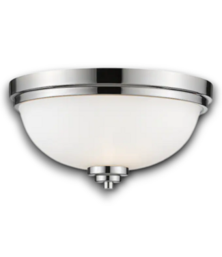 Bud's Warehouse 55121 15” 3 Light Chrome And Glass Ceiling Light