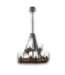 55129 Seeded Glass 9-light Metal Chandelier
