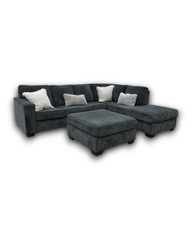 Bud's Warehouse 55131 Altari Slate 2 Piece Sectional With Ottoman