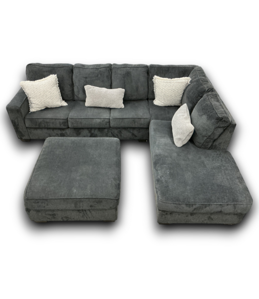 Bud's Warehouse 55131 Altari Slate 2 Piece Sectional With Ottoman