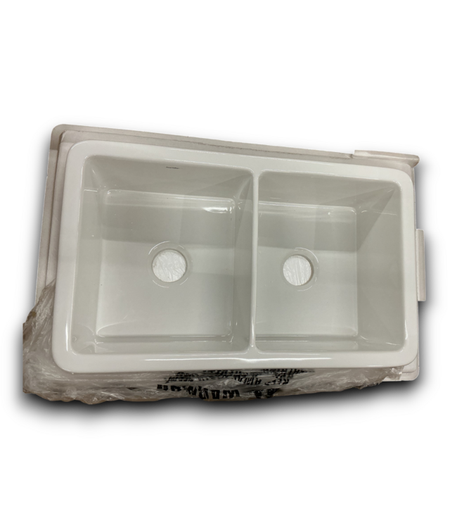 55139 Undermount Fireclay Double Equal Bowl Kitchen Sink