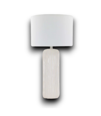 Bud's Warehouse 55142 Cream Glaze Table Lamp With Linen Shade